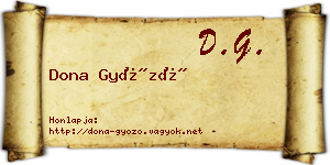 Dona Győző névjegykártya